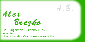 alex brczko business card